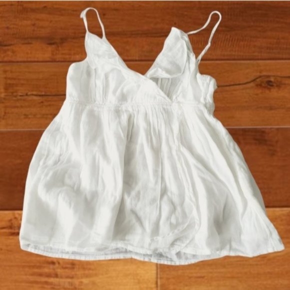 Vintage Y2K White Ruffled Drop Waist Flutter Top - Picture 7 of 11